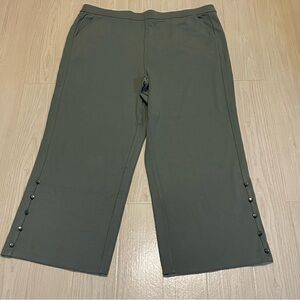 Isaac Mizrahi Live Olive Green Knit Pants Woman’s US Size 1XP NWOT